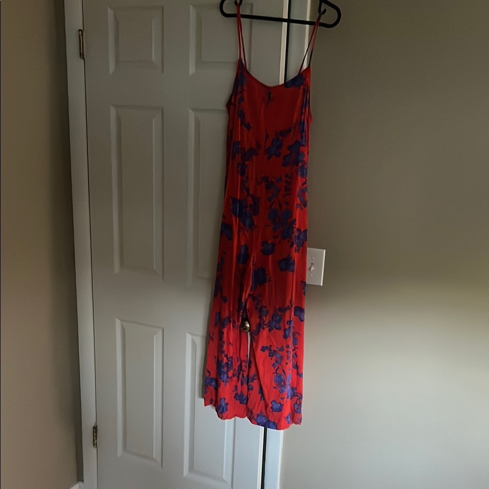 BUCKETLIST Red and Black Cropped Jumpsuit Casual